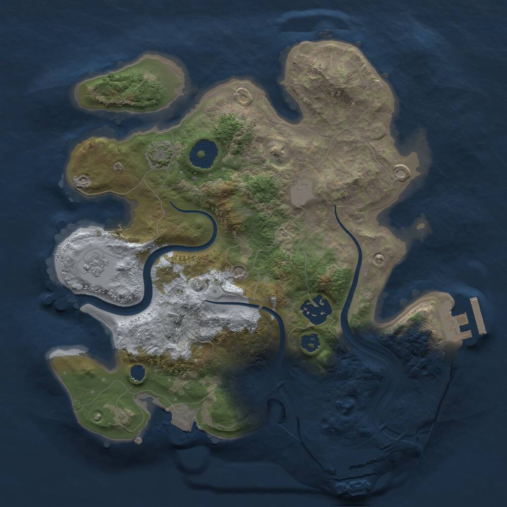 Rust Map: Procedural Map, Size: 2700, Seed: 651451, 7 Monuments