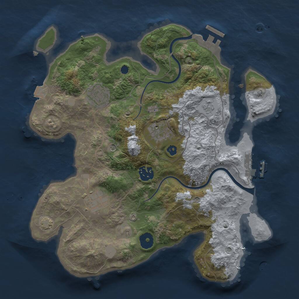 Rust Map: Procedural Map, Size: 3000, Seed: 1785194930, 10 Monuments