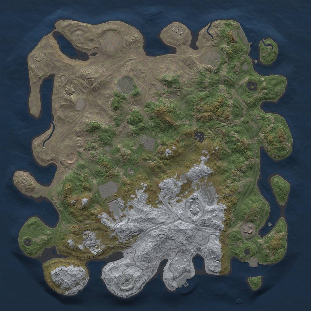 Rust Map: Procedural Map, Size: 4300, Seed: 975645, 19 Monuments