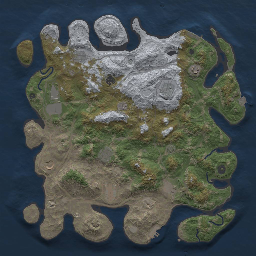 Rust Map: Procedural Map, Size: 4250, Seed: 131419, 18 Monuments