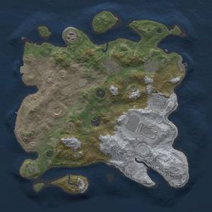 Thumbnail Rust Map: Procedural Map, Size: 3500, Seed: 879648216, 15 Monuments