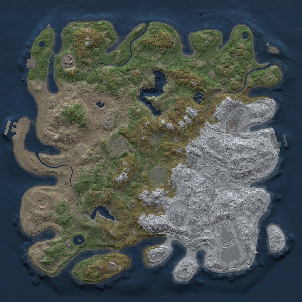 Rust Map: Procedural Map, Size: 4150, Seed: 142390528, 15 Monuments