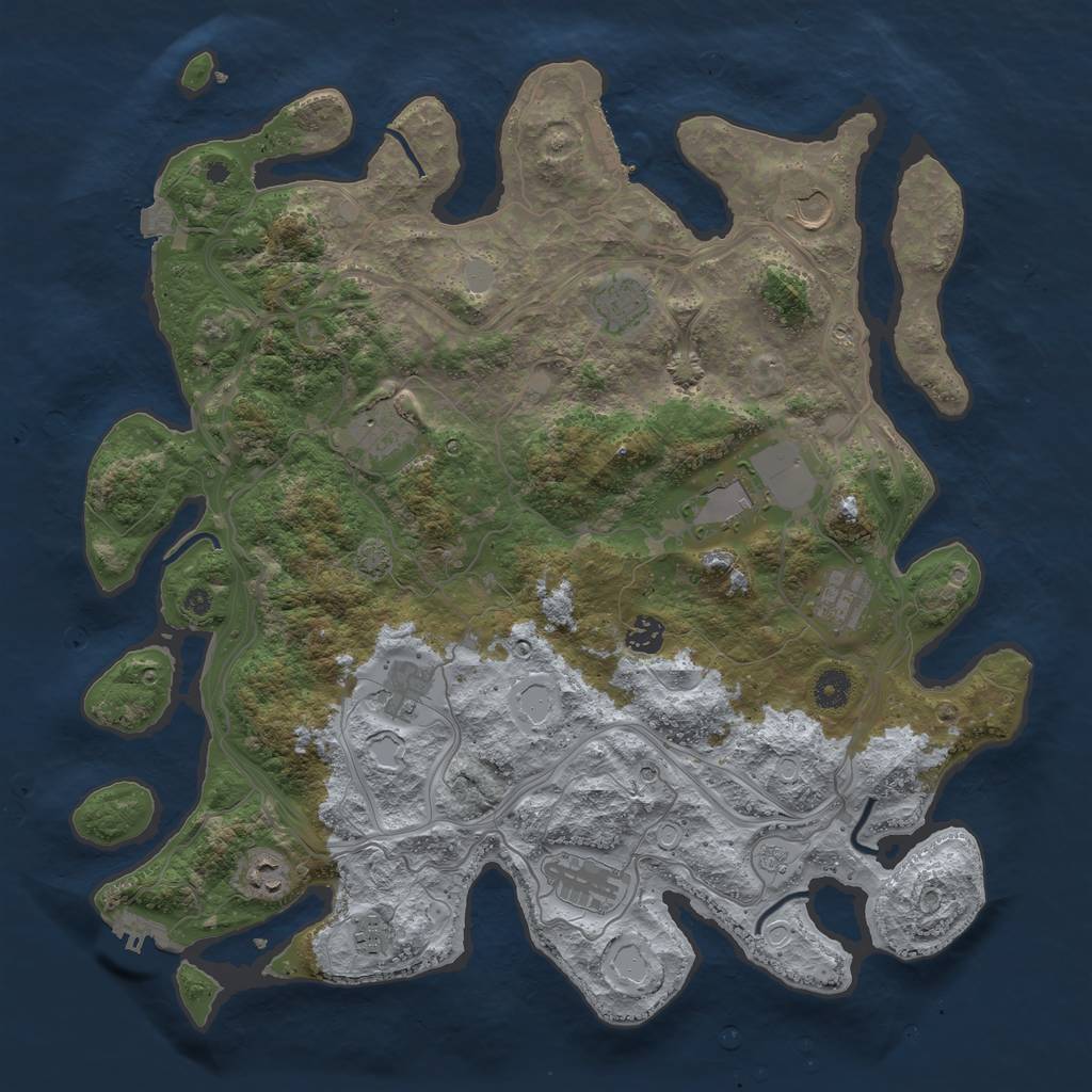 Rust Map: Procedural Map, Size: 4250, Seed: 1691576968, 18 Monuments