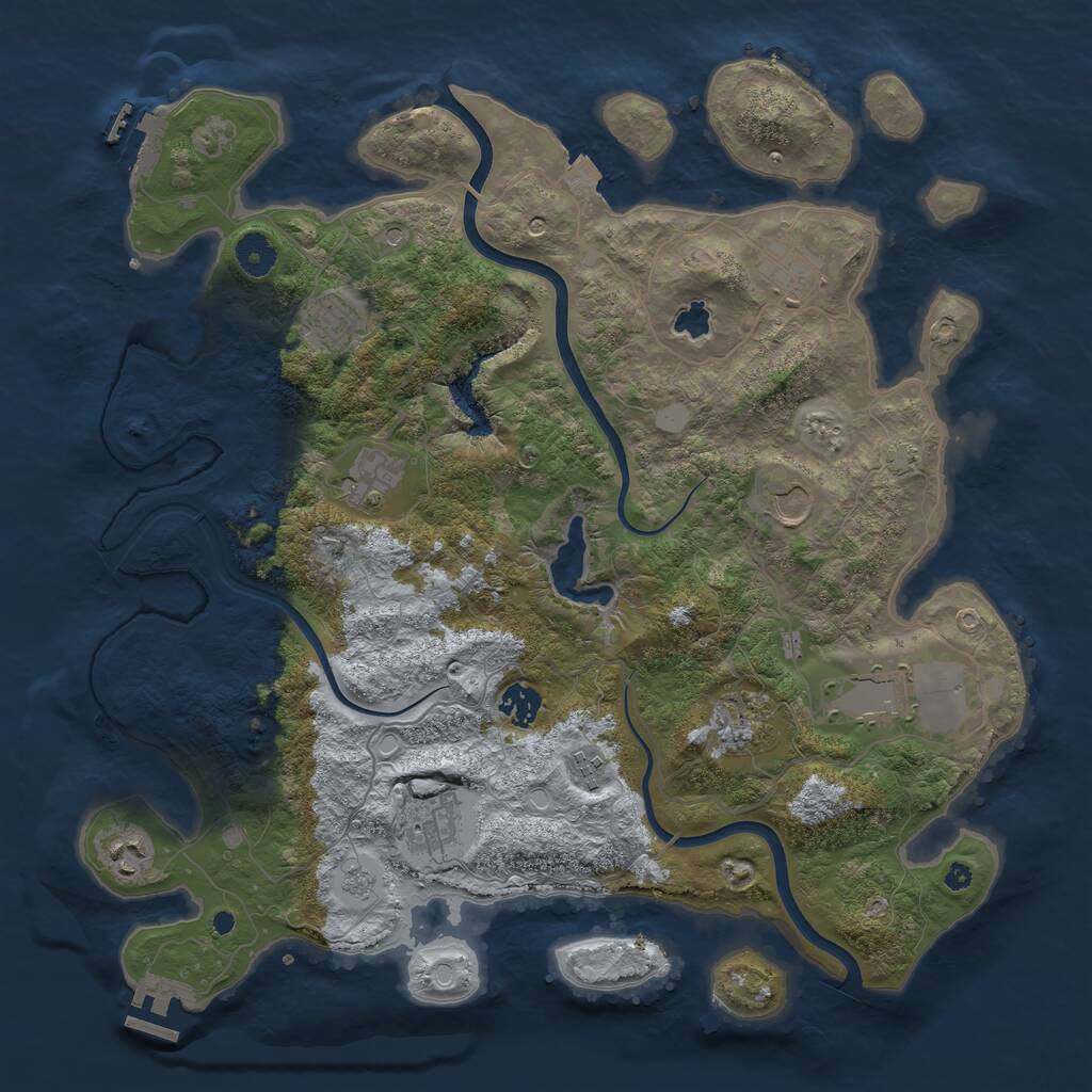 Rust Map: Procedural Map, Size: 4000, Seed: 1480819067, 16 Monuments