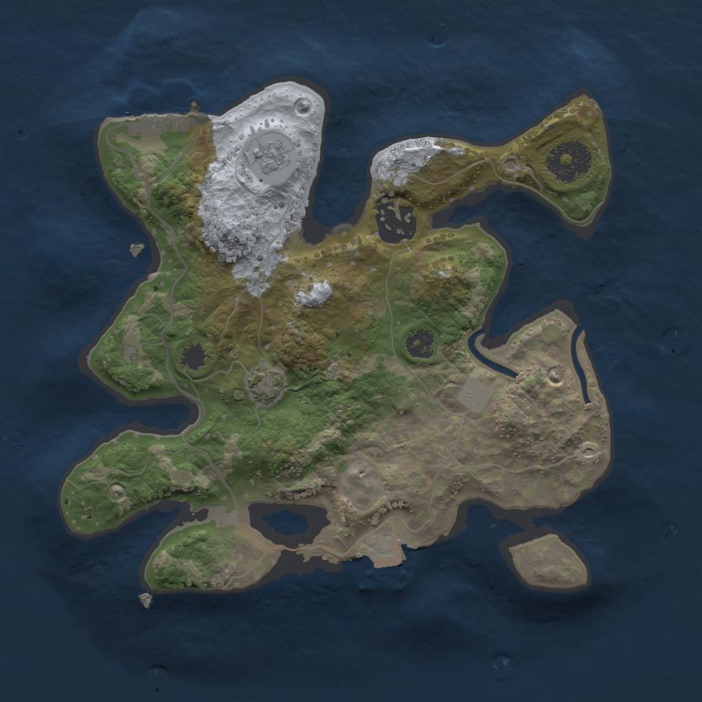 Rust Map: Procedural Map, Size: 2500, Seed: 426822646, 7 Monuments