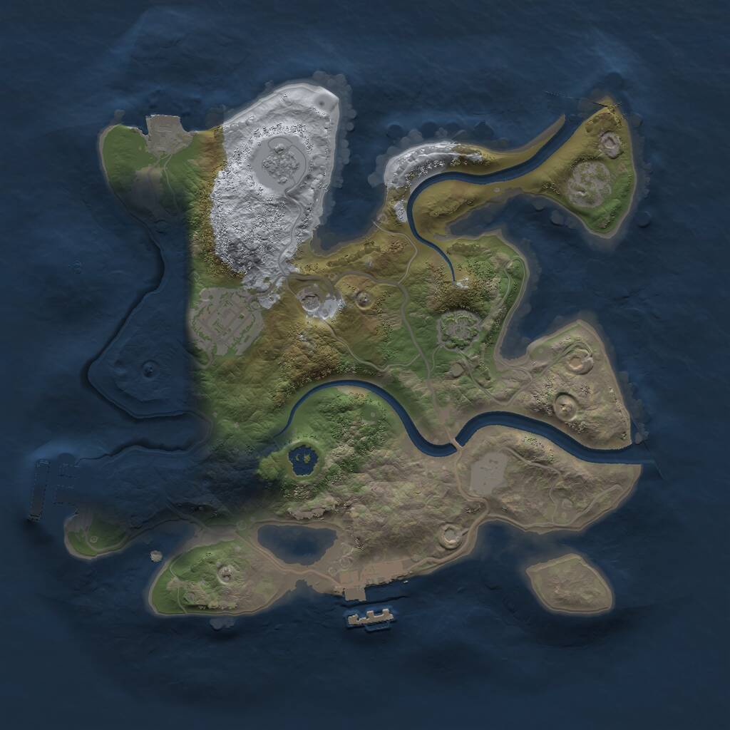 Rust Map: Procedural Map, Size: 2500, Seed: 426822646, 7 Monuments