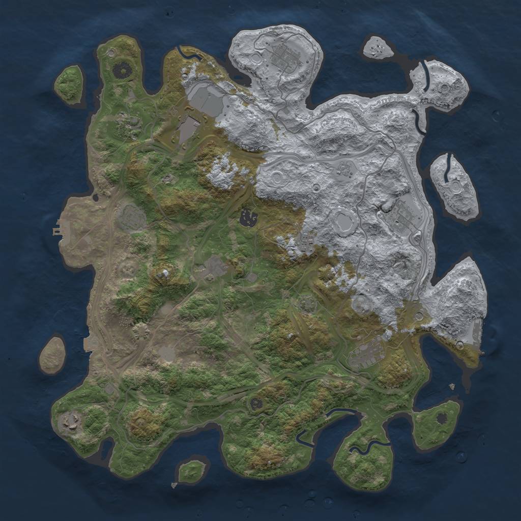 Rust Map: Procedural Map, Size: 4250, Seed: 1995236520, 18 Monuments