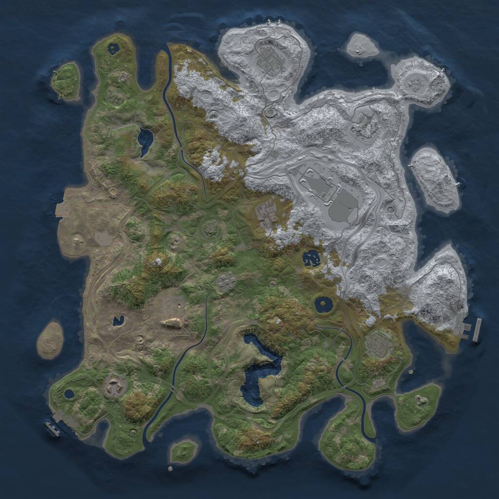 Rust Map: Procedural Map, Size: 4250, Seed: 1995236520, 15 Monuments
