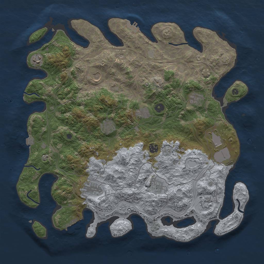 Rust Map: Procedural Map, Size: 4250, Seed: 189771385, 19 Monuments