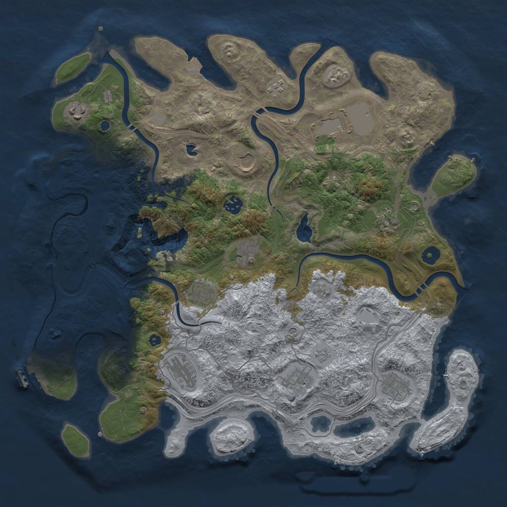 Rust Map: Procedural Map, Size: 4250, Seed: 189771385, 17 Monuments