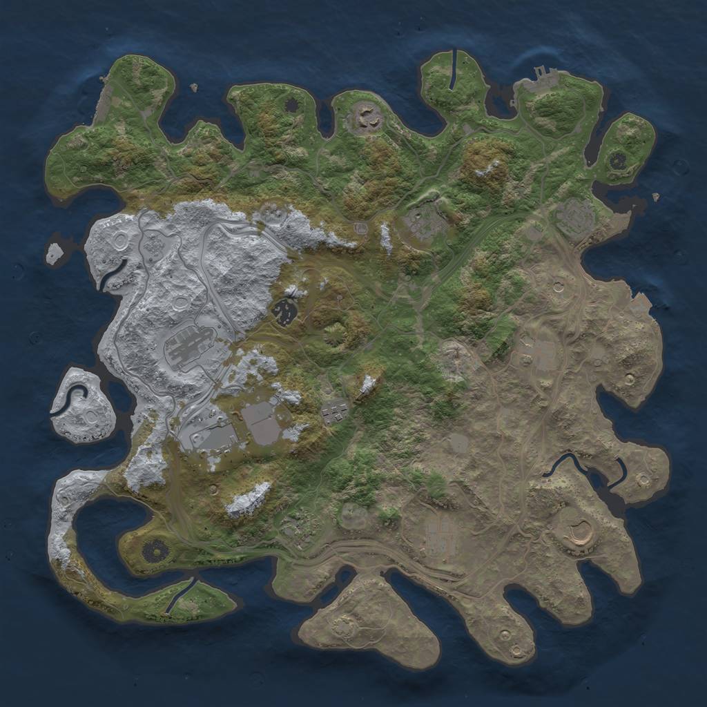 Rust Map: Procedural Map, Size: 4250, Seed: 86244385, 19 Monuments
