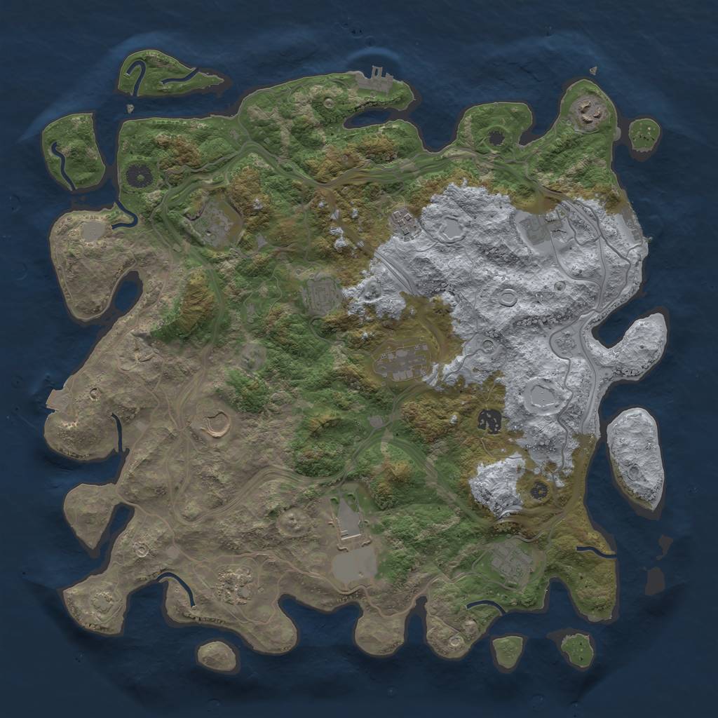 Rust Map: Procedural Map, Size: 4250, Seed: 754190745, 19 Monuments