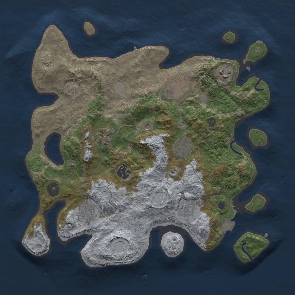 Rust Map: Procedural Map, Size: 3400, Seed: 58295228, 14 Monuments