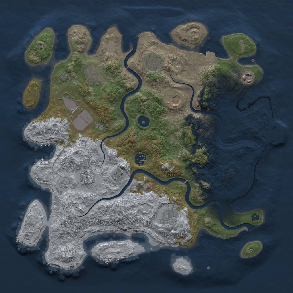Rust Map: Procedural Map, Size: 3800, Seed: 12134467, 14 Monuments