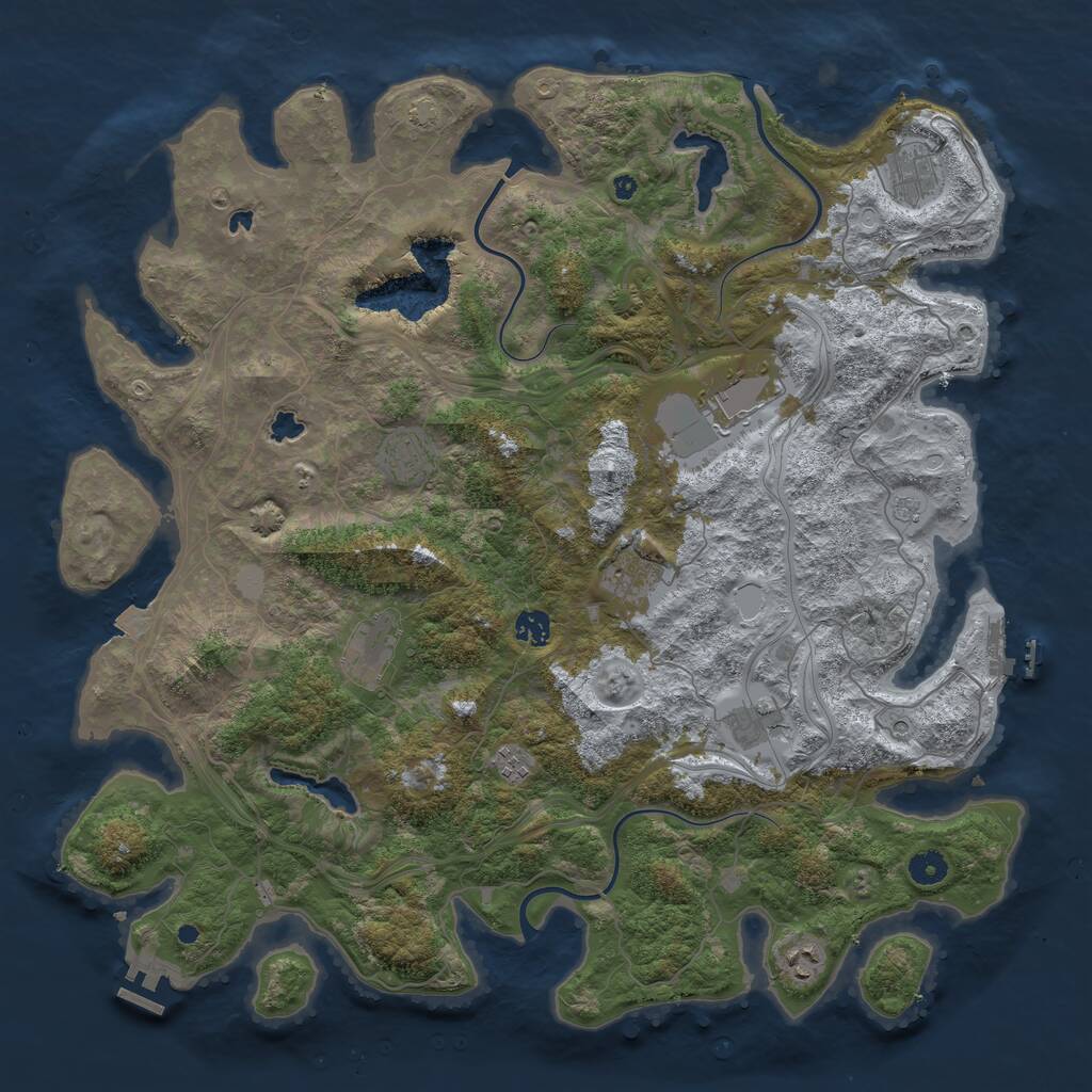 Rust Map: Procedural Map, Size: 4500, Seed: 987076900, 15 Monuments