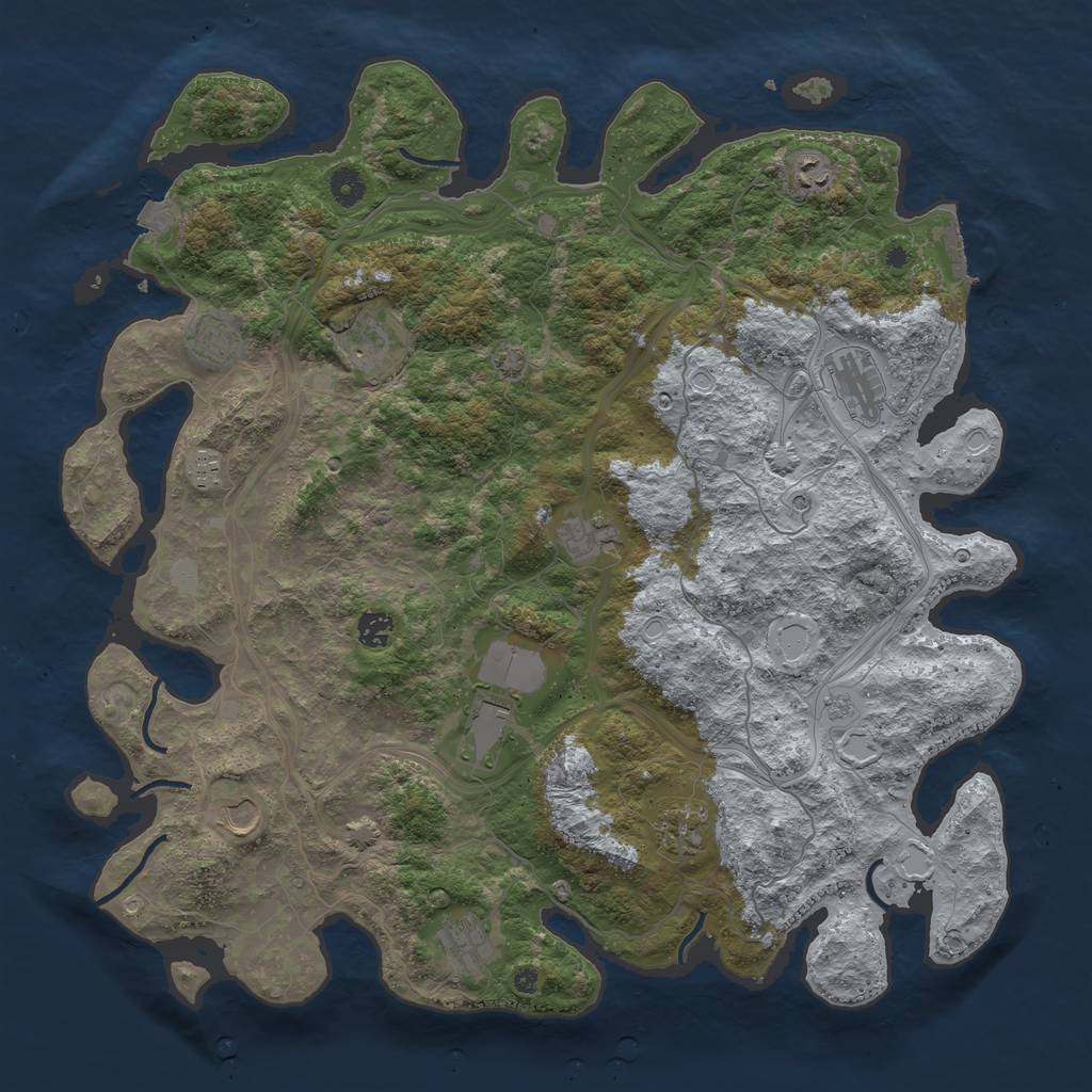 Rust Map: Procedural Map, Size: 4500, Seed: 97311, 18 Monuments