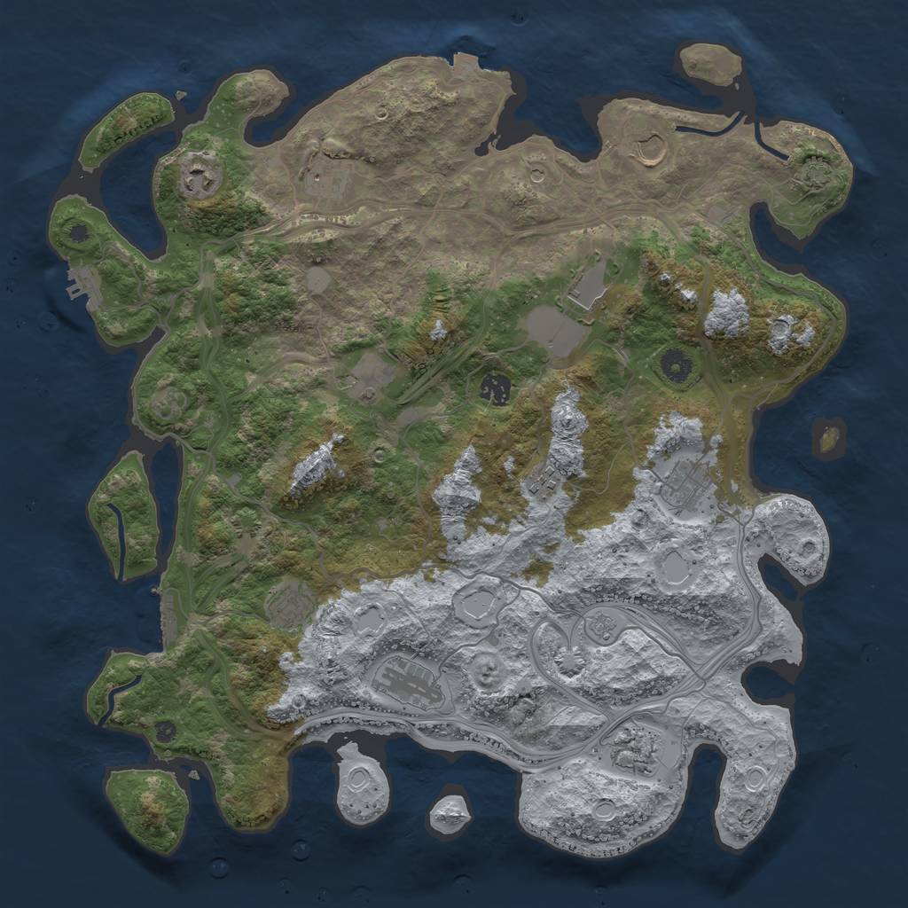 Rust Map: Procedural Map, Size: 4250, Seed: 647798686, 19 Monuments