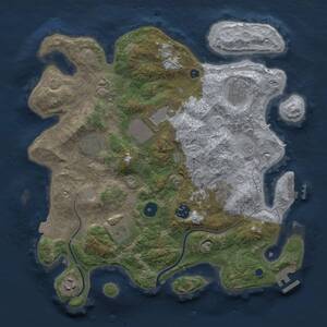 Thumbnail Rust Map: Procedural Map, Size: 3500, Seed: 203837044, 14 Monuments