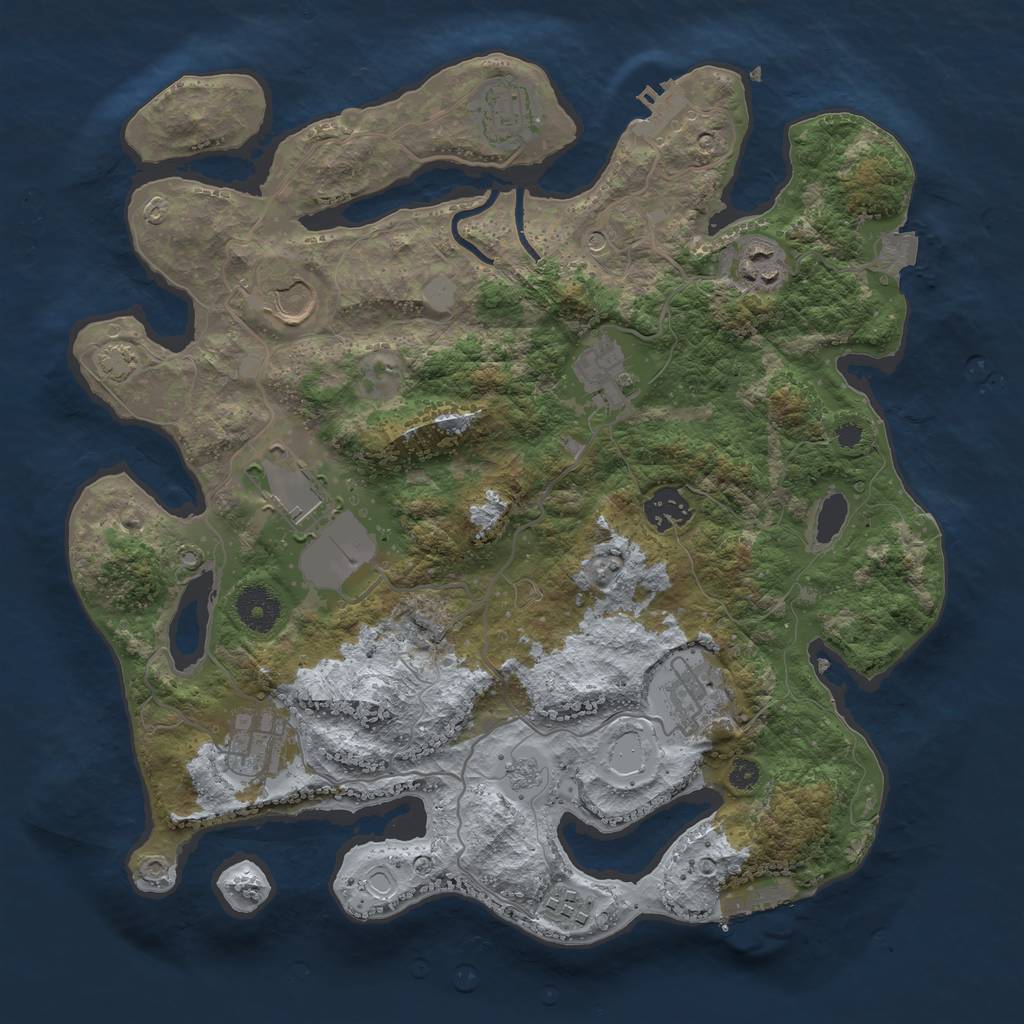 Rust Map: Procedural Map, Size: 3500, Seed: 998088, 17 Monuments