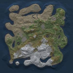 Thumbnail Rust Map: Procedural Map, Size: 3500, Seed: 998088, 17 Monuments