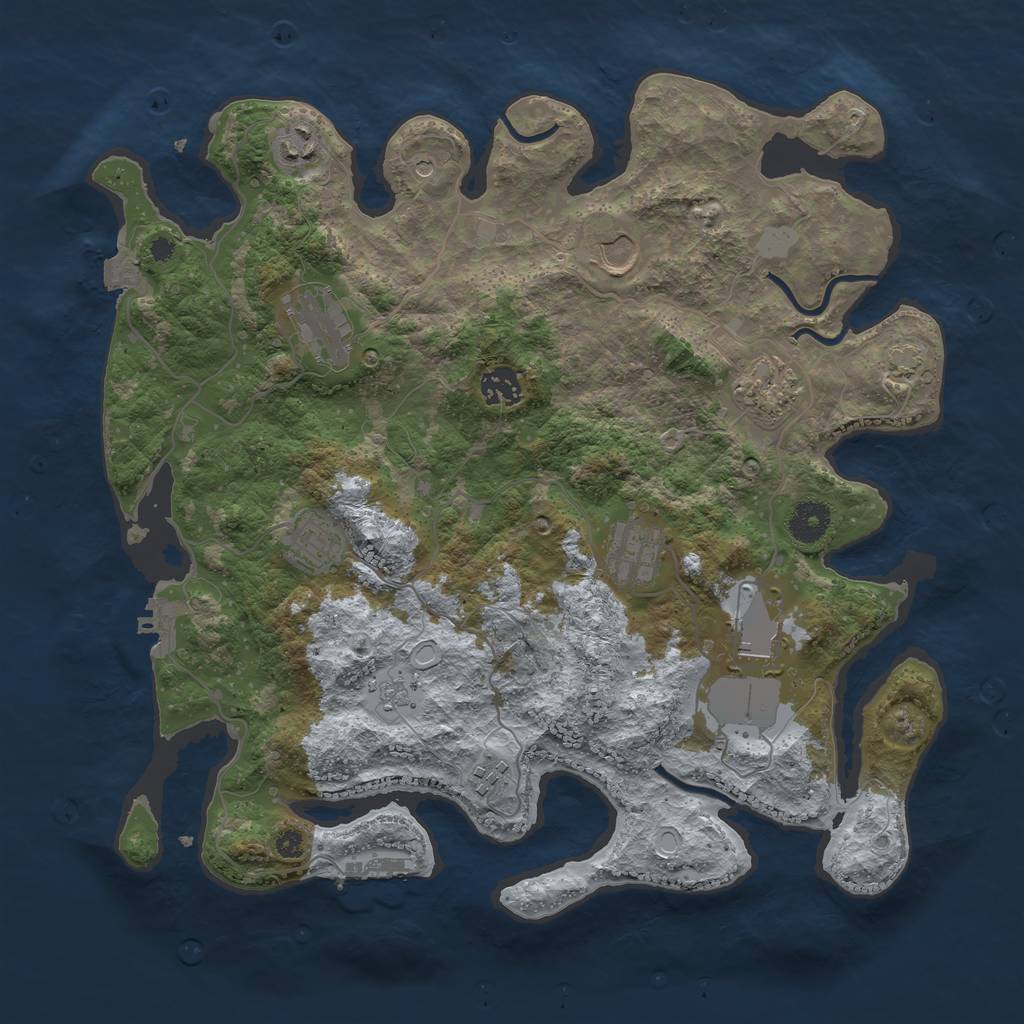 Rust Map: Procedural Map, Size: 3750, Seed: 757892, 17 Monuments