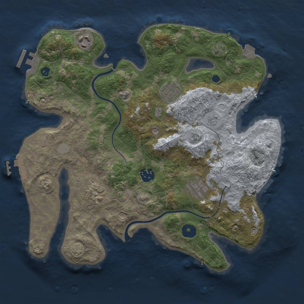 Rust Map: Procedural Map, Size: 3250, Seed: 22267019, 11 Monuments