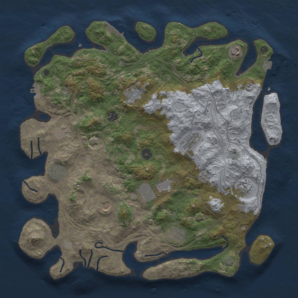 Rust Map: Procedural Map, Size: 4250, Seed: 121623260, 19 Monuments