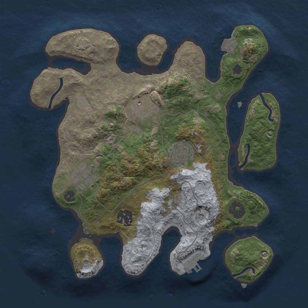 Rust Map: Procedural Map, Size: 2800, Seed: 1031450609, 10 Monuments