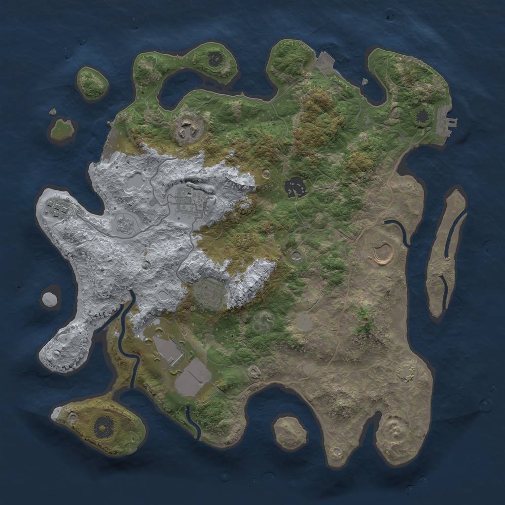 Rust Map: Procedural Map, Size: 3500, Seed: 921804302, 15 Monuments