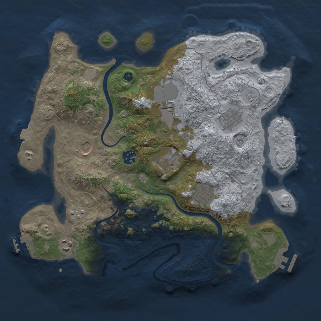 Rust Map: Procedural Map, Size: 3500, Seed: 1621286319, 14 Monuments