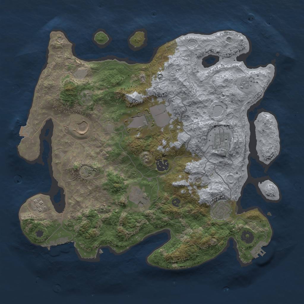 Rust Map: Procedural Map, Size: 3500, Seed: 1621286319, 15 Monuments