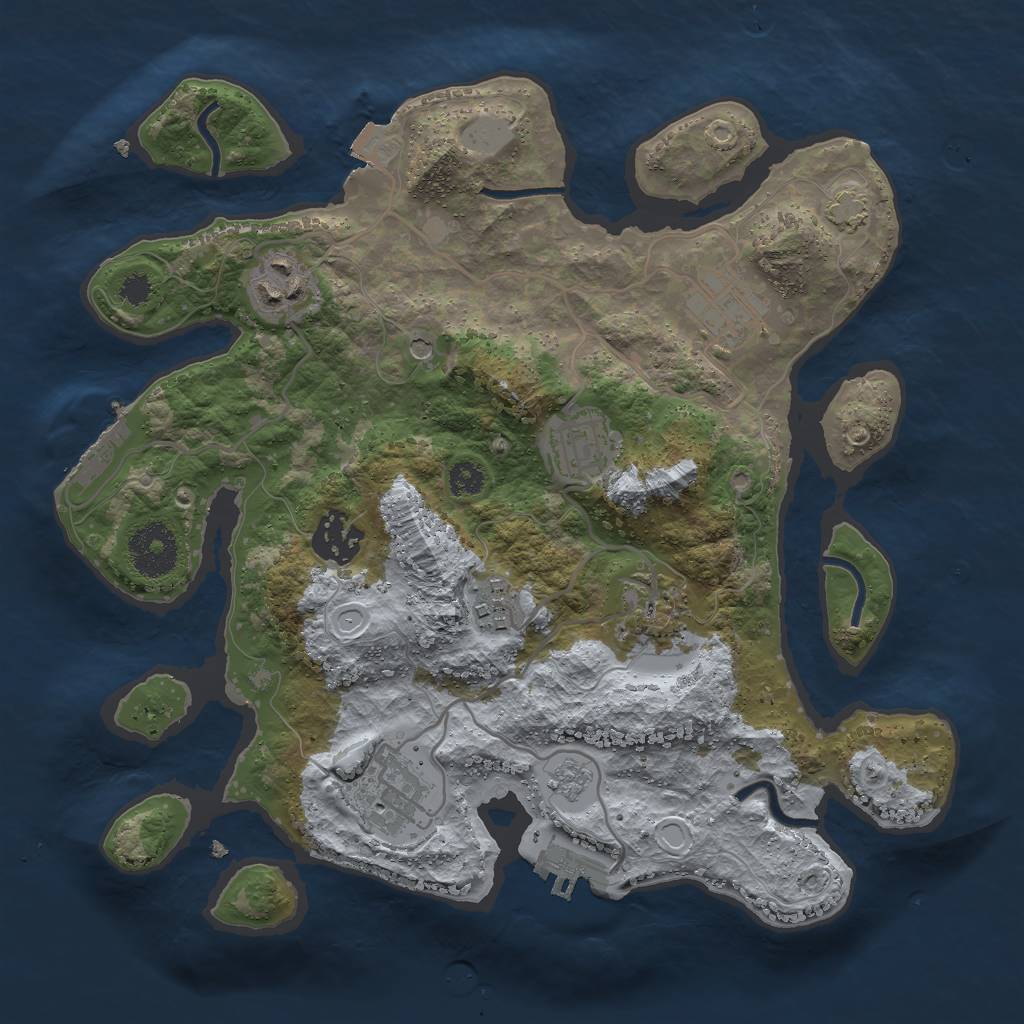 Rust Map: Procedural Map, Size: 3000, Seed: 115795176, 15 Monuments