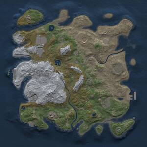 Thumbnail Rust Map: Procedural Map, Size: 3500, Seed: 211744274, 13 Monuments