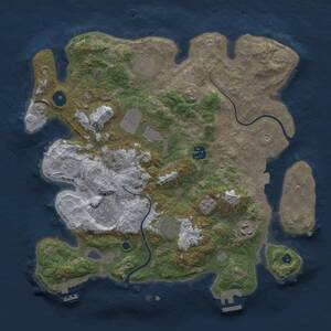 Thumbnail Rust Map: Procedural Map, Size: 3500, Seed: 68901795, 13 Monuments