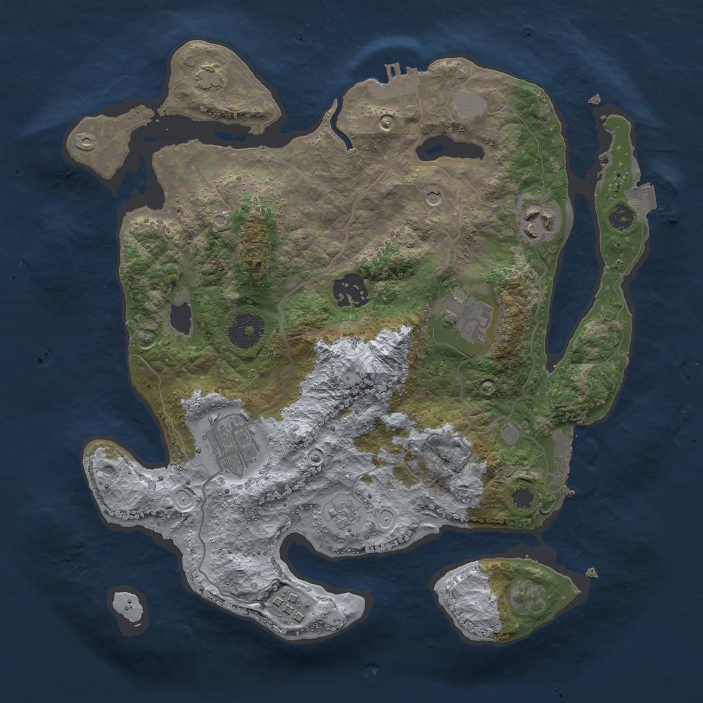 Rust Map: Procedural Map, Size: 3000, Seed: 1776775432, 13 Monuments