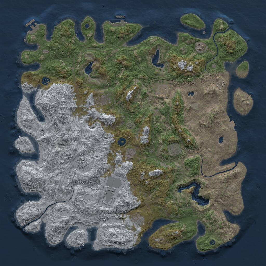 Rust Map: Procedural Map, Size: 4888, Seed: 20021, 16 Monuments