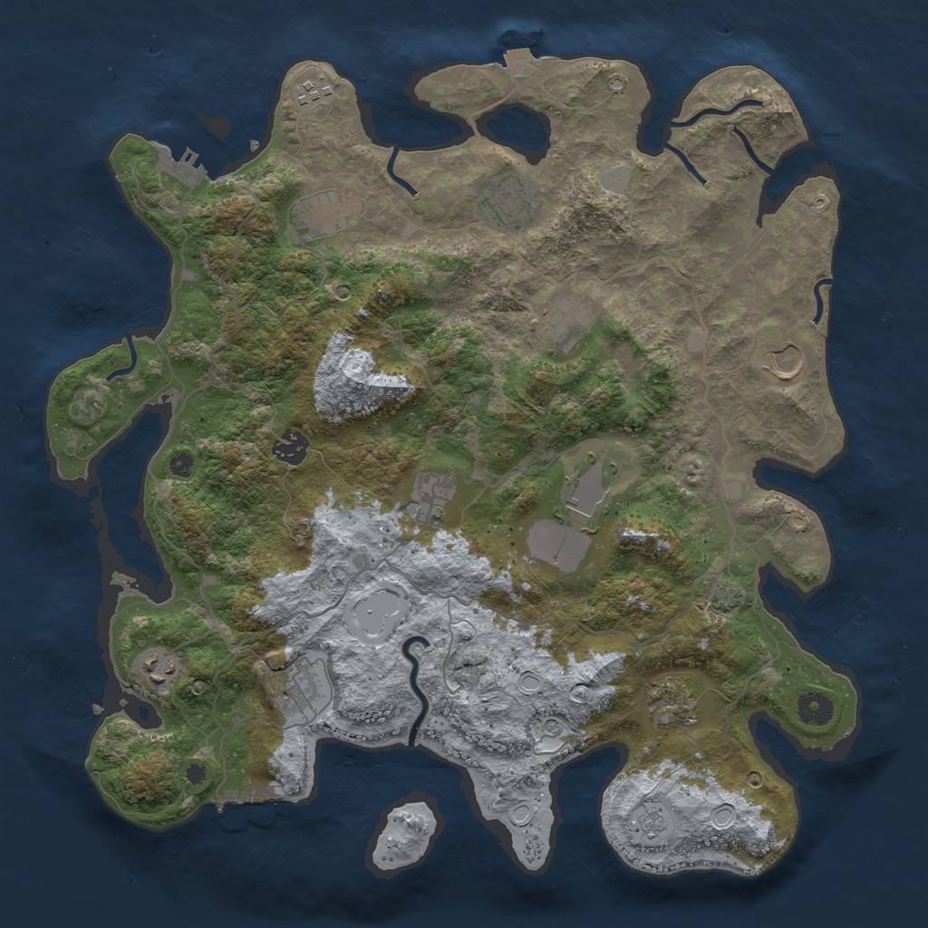 Rust Map: Procedural Map, Size: 4000, Seed: 1027537883, 19 Monuments