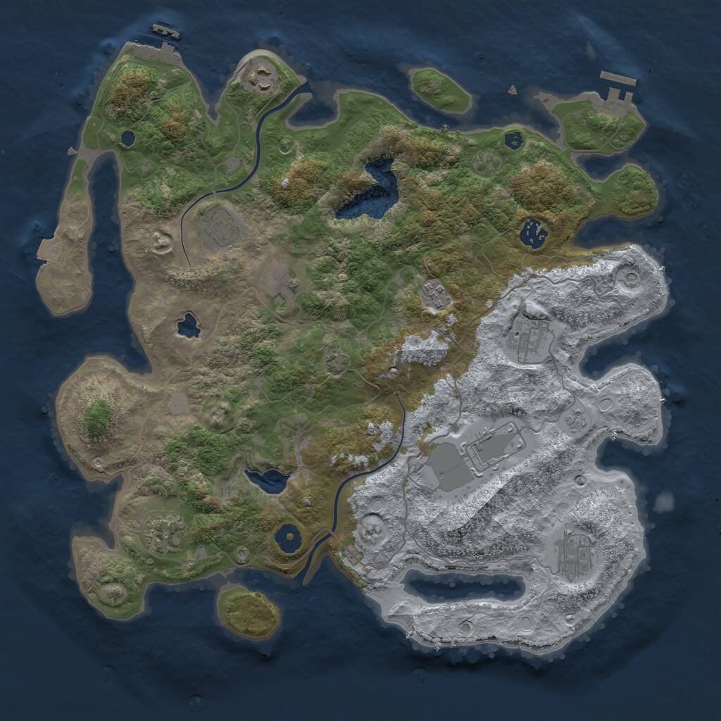 Rust Map: Procedural Map, Size: 4000, Seed: 1712260500, 15 Monuments