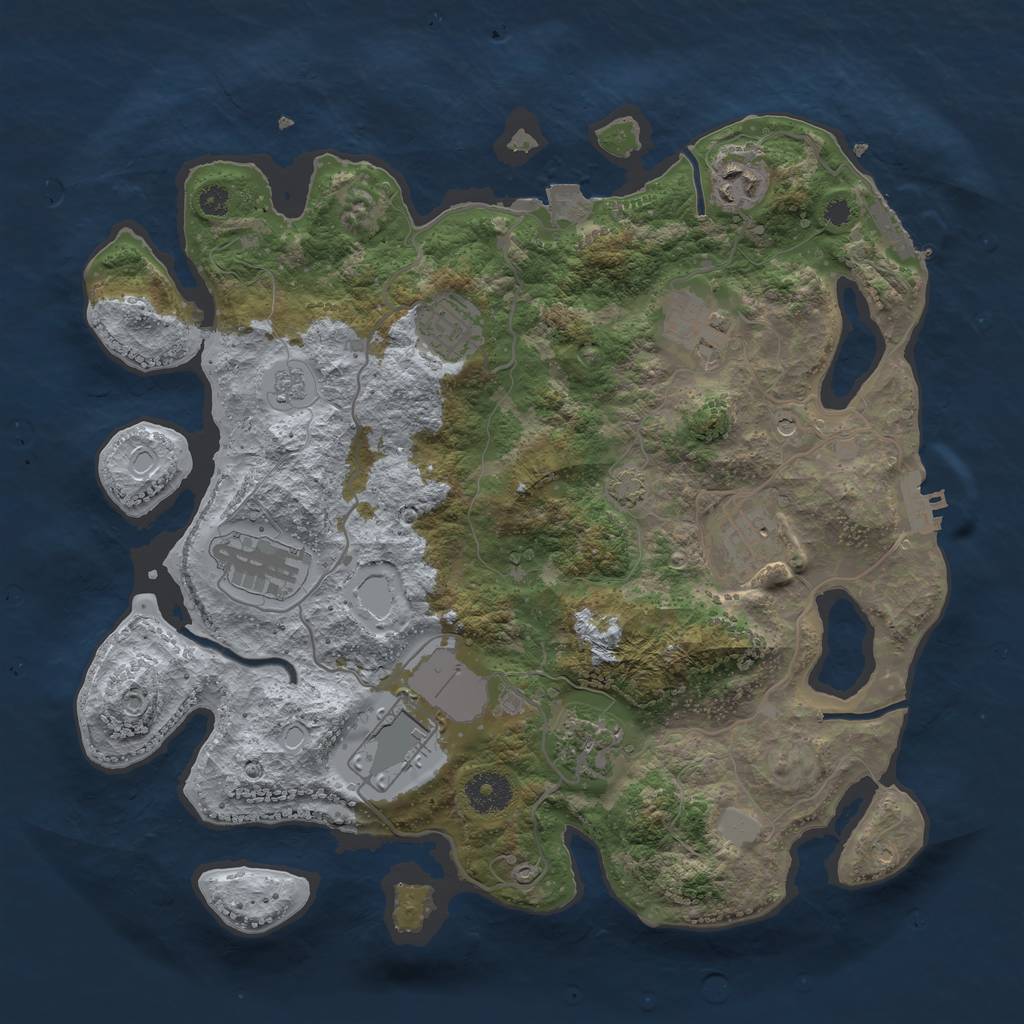 Rust Map: Procedural Map, Size: 3500, Seed: 1906151603, 15 Monuments