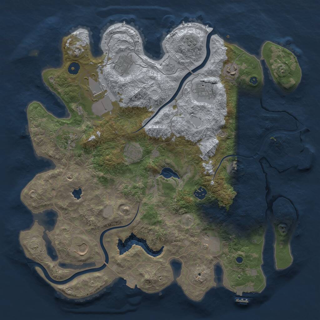 Rust Map: Procedural Map, Size: 4000, Seed: 2902, 16 Monuments