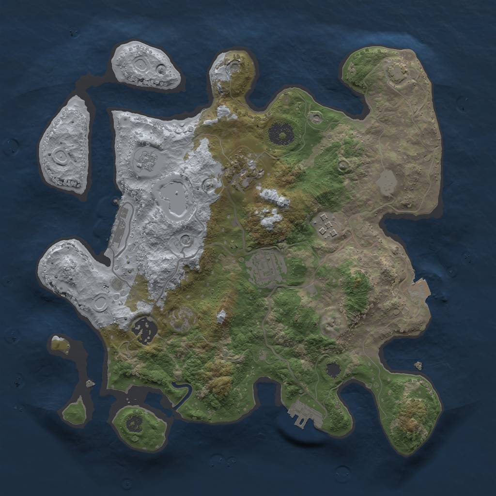 Rust Map: Procedural Map, Size: 3000, Seed: 256287002, 12 Monuments