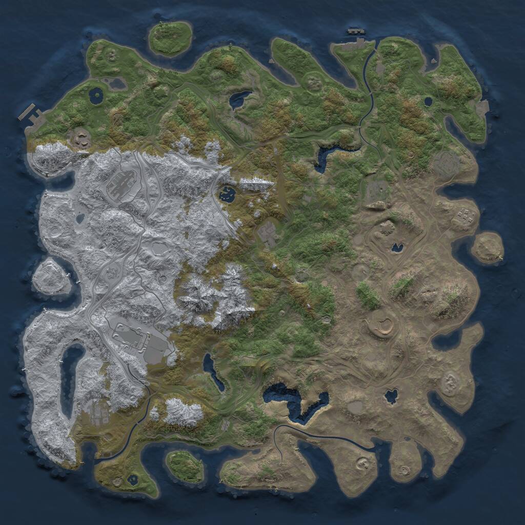 Rust Map: Procedural Map, Size: 5000, Seed: 925362723, 16 Monuments