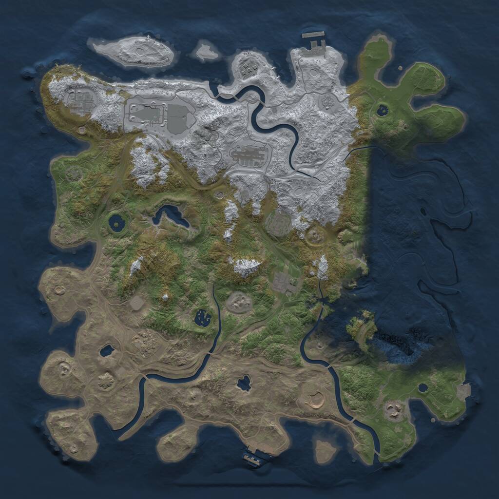 Rust Map: Procedural Map, Size: 4500, Seed: 2138569885, 16 Monuments