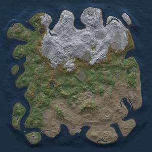 Thumbnail Rust Map: Procedural Map, Size: 4100, Seed: 666666, 18 Monuments