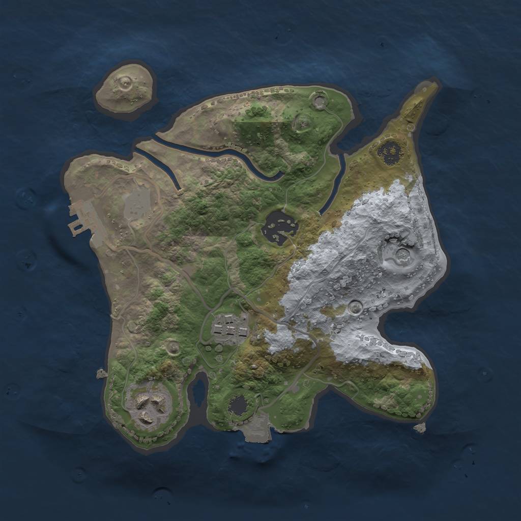 Rust Map: Procedural Map, Size: 2300, Seed: 1549126304, 8 Monuments