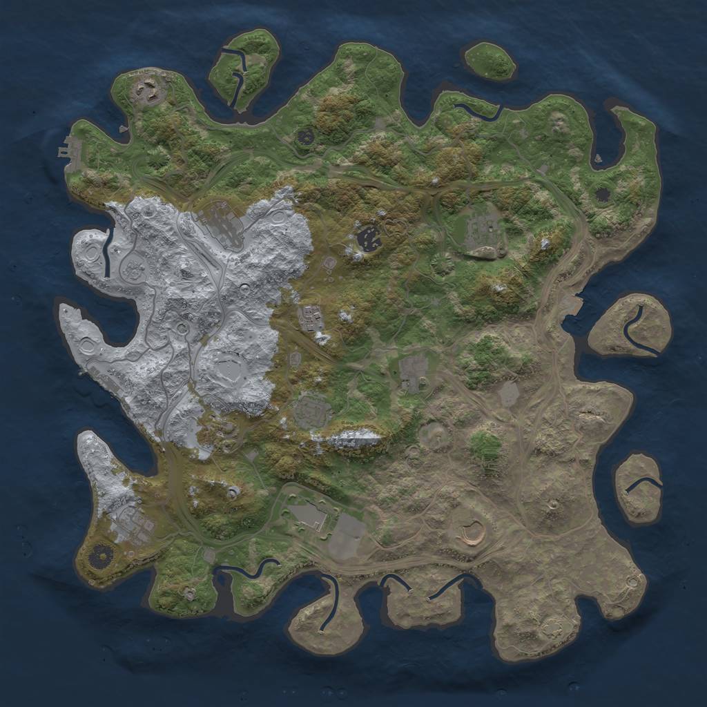 Rust Map: Procedural Map, Size: 4300, Seed: 68339888, 19 Monuments