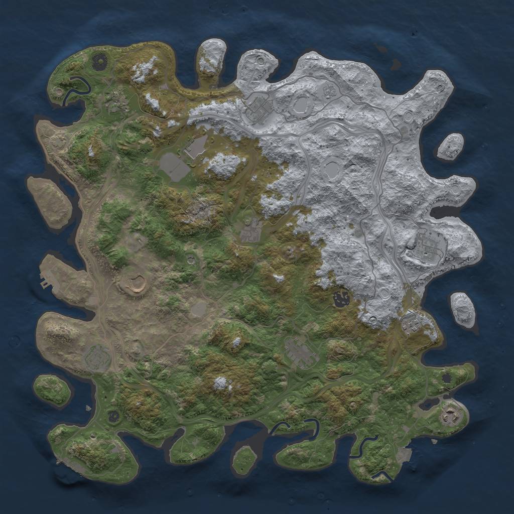 Rust Map: Procedural Map, Size: 4500, Seed: 162, 19 Monuments