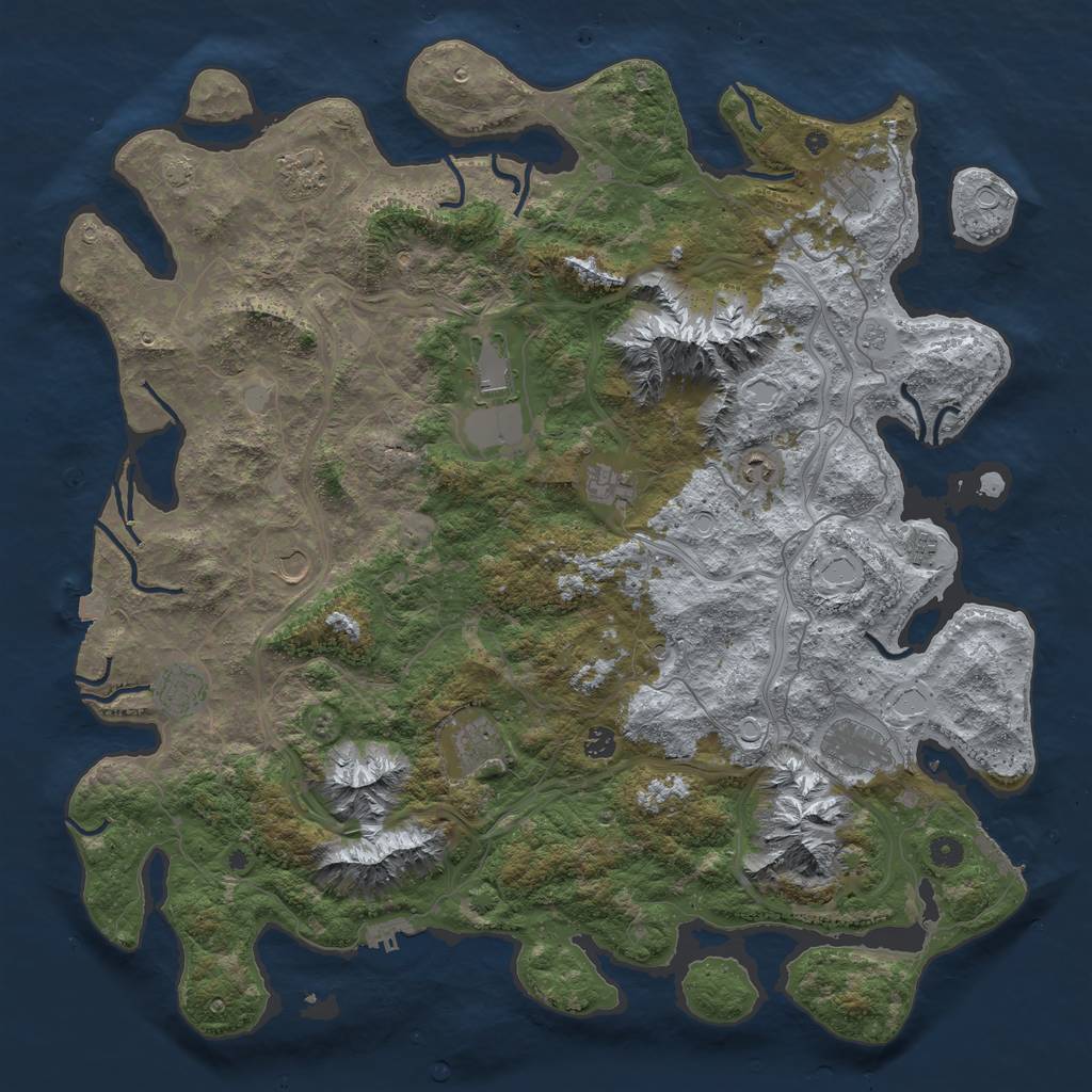 Rust Map: Procedural Map, Size: 5000, Seed: 302198872, 19 Monuments