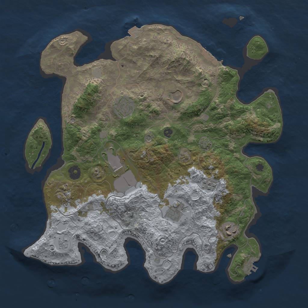Rust Map: Procedural Map, Size: 3500, Seed: 114223159, 15 Monuments