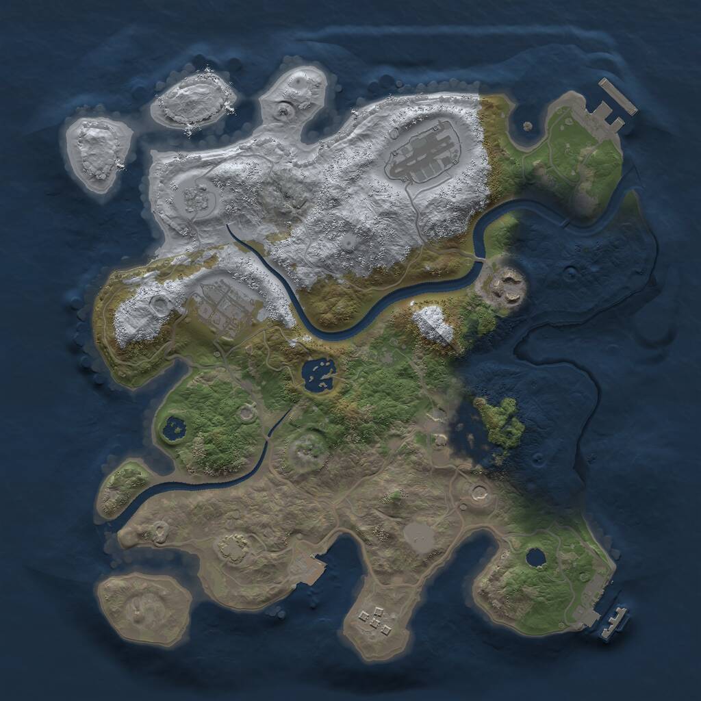 Rust Map: Procedural Map, Size: 3000, Seed: 1006694682, 12 Monuments